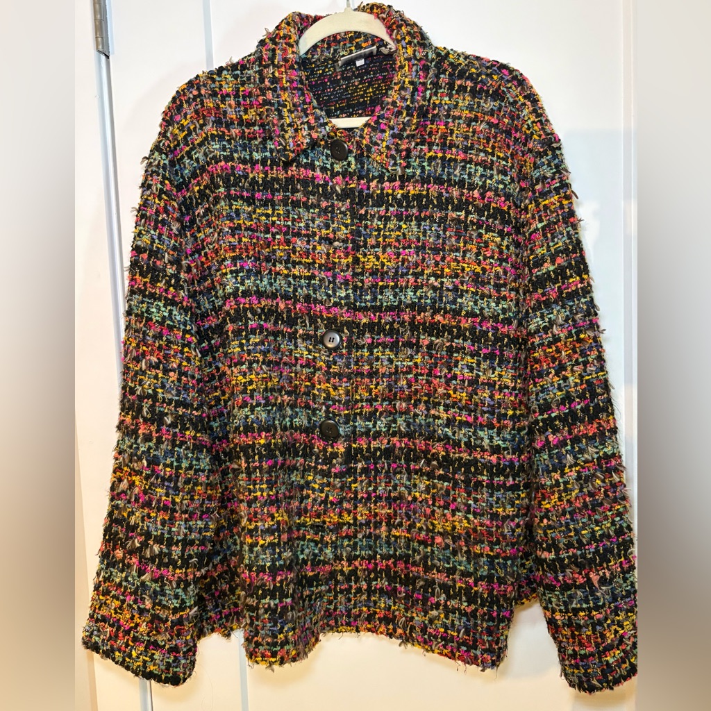 Chico’s Multicolor Tweed Jacket Xl